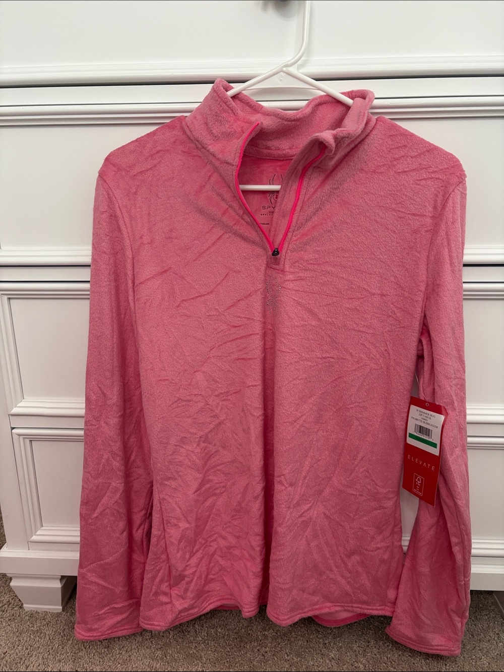 Spyder Pink Half-Zip Teddy Fleece Jacket